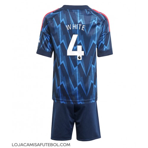 Camisa de Futebol Arsenal Ben White #4 Equipamento Secundário Infantil 2025-26 Manga Curta (+ Calças curtas)